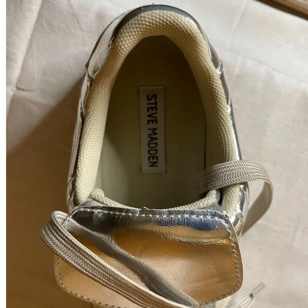 Steve Madden Madrid Silver Metallic Sneakers
